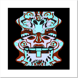 alien olmec head ecopop Posters and Art